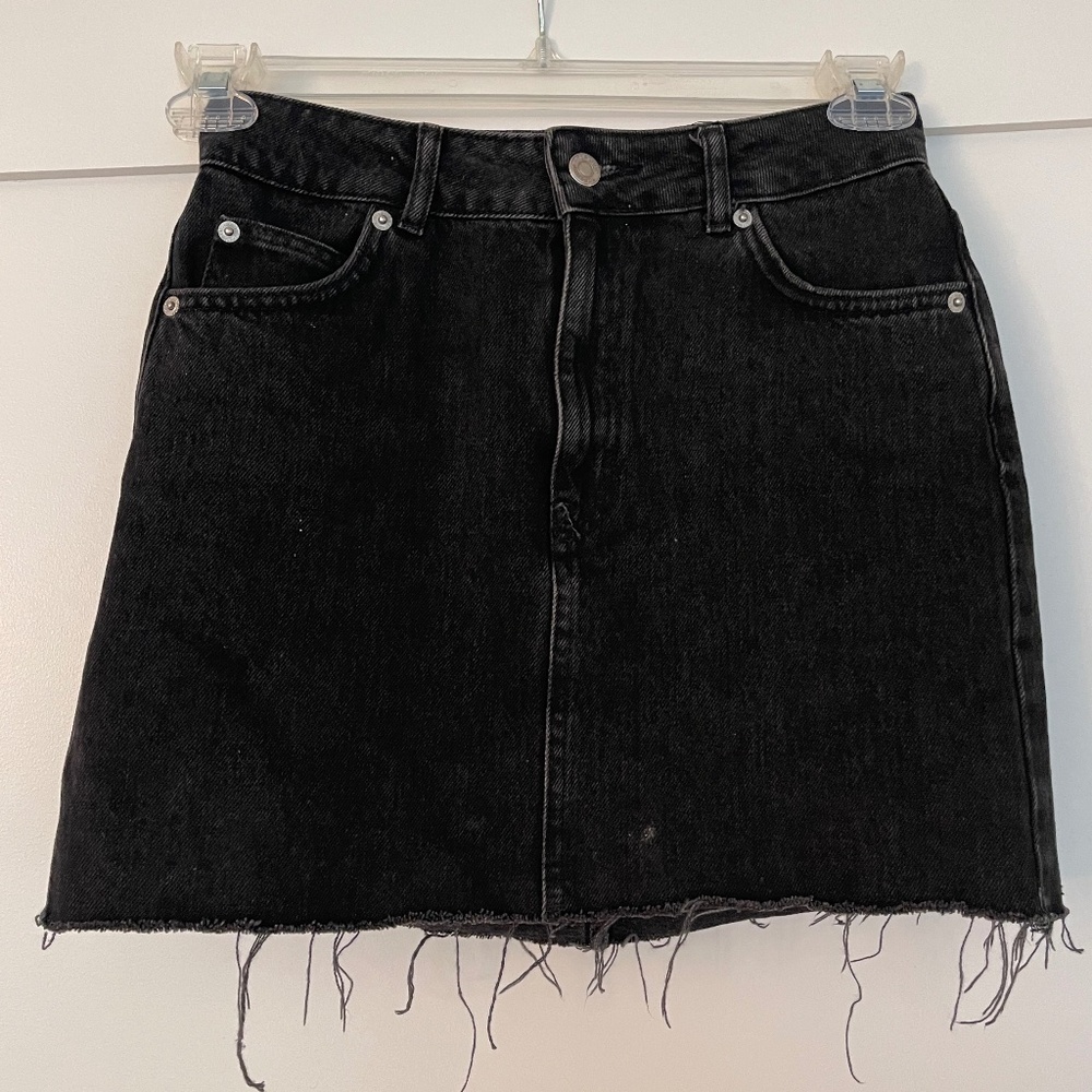 Topshop Black Jean Skirt